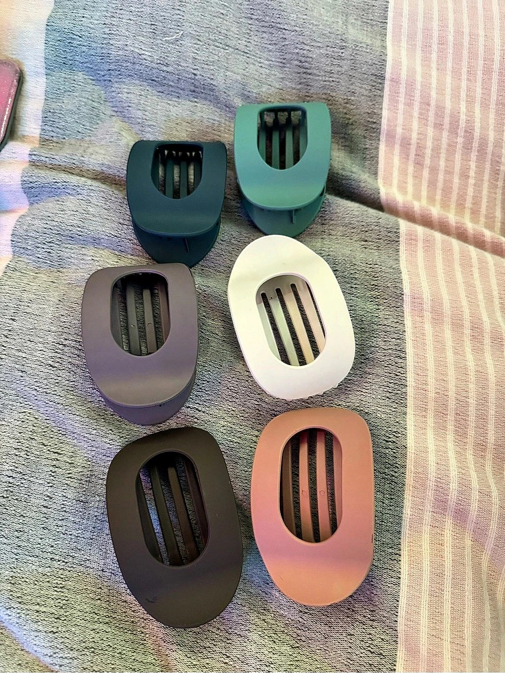 6-Piece Hair Clip Set in Black & Green